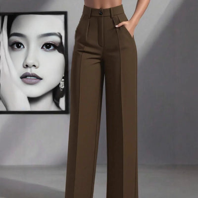 Women High Waist Formal Suit Trousers, Button Fly, Spring/Summer 2026