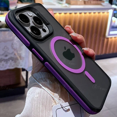 New Bicolor Matte Frosted Magnetic Phone Case For iPhone 17 16 15 14 Plus Pro Max