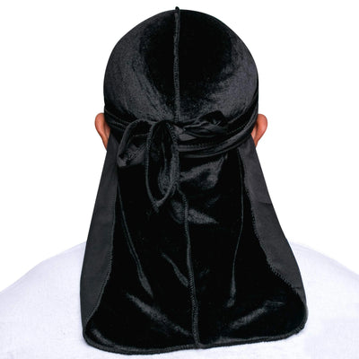 New Unisex Solid Color Soft Velvet Long tail Pirate Hat Breathable Bandana