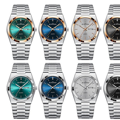Ultra-thin Butterfly-clasp Steel-band Quartz Mens Watch