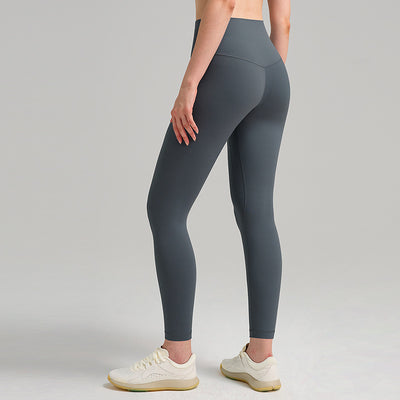 Womens High-Waist Butt-Lifting Fleece-Lined Nude-Feel Sports Tight Yoga Pants