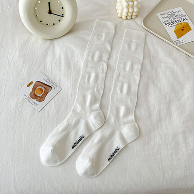 Women's Flower Soft Calf Socks Summer Thin Long Socks Lace Transparent Socks Breathable And Comfortable