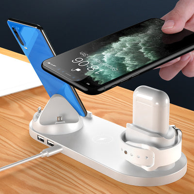 Wireless  Fast Charger For iPhone, Watch and Air Pods, 6 In 1 Charging Dock Station