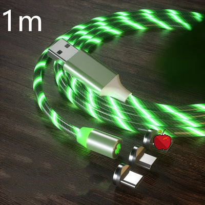 Magnetic Streamer Fast Charging Cable.  Lighting Micro USB Cable Magnet Charger to Type-C Cable.