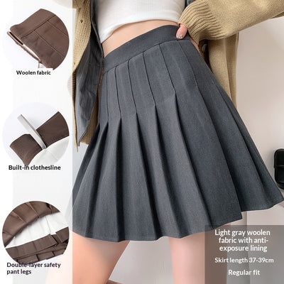 High-waisted, Slimming Preppy A-line Skirt For Women