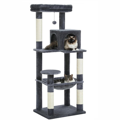 Cat Climbing Nest With Integrated Non-covered Plus-sized Cat Hammock-Stable And Durable