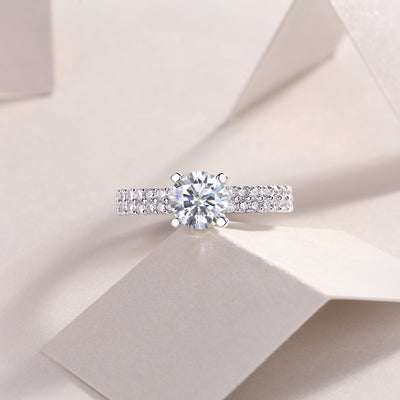 Luxury Fashion Set Moissanite Silver Rings