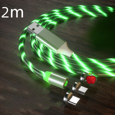 Magnetic Streamer Fast Charging Cable.  Lighting Micro USB Cable Magnet Charger to Type-C Cable.