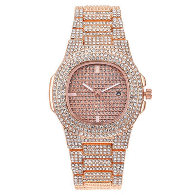 Starry Sky Full-Diamond Calendar Womens Watch