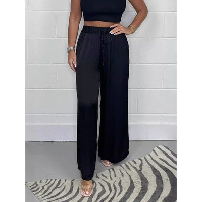 Women's Summer Fashion Matte Satin Casual Pants