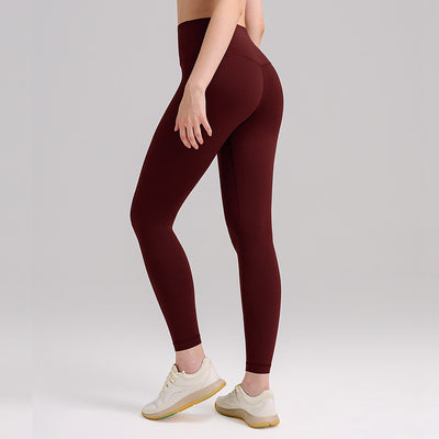 Womens High-Waist Butt-Lifting Fleece-Lined Nude-Feel Sports Tight Yoga Pants