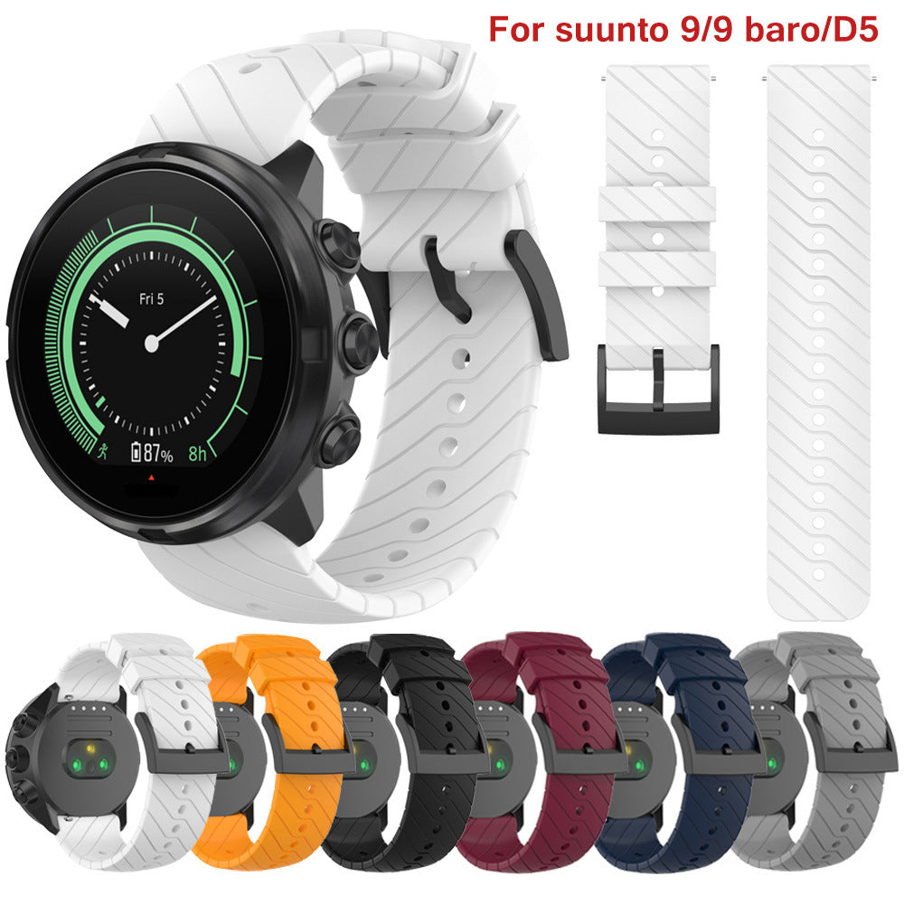 24mm Lightning-Stripe Silicone Watch Strap