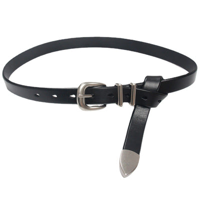 Korean Artistic Youth Silver Buckle Womens Slender Waist