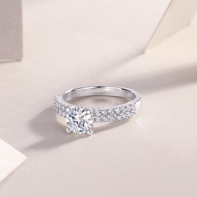 Luxury Fashion Set Moissanite Silver Rings