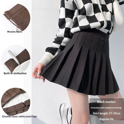 High-waisted, Slimming Preppy A-line Skirt For Women